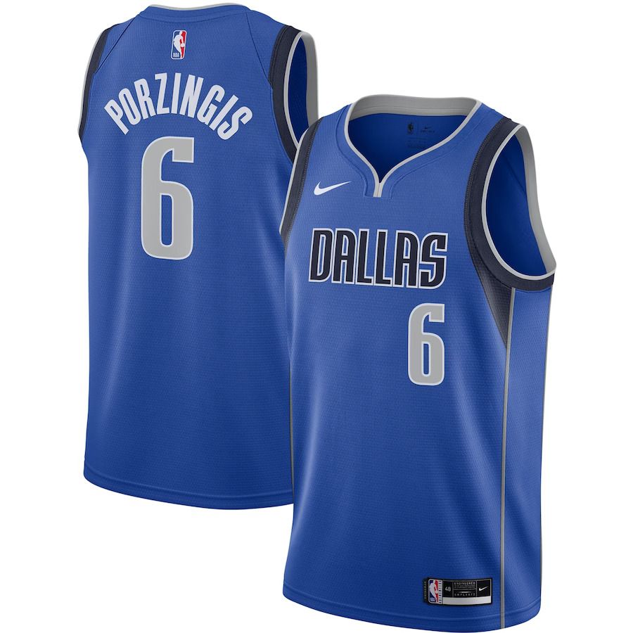 Men Dallas Mavericks 6 Kristaps Porzingis Nike Blue Swingman NBA Jersey
